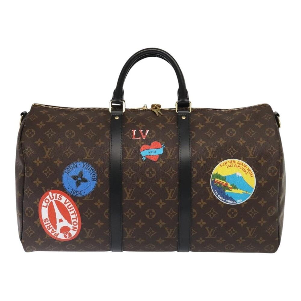 Louis Vuitton Monogram My LV Sticker Keepall Bandouliere 50 Boston Bag Brown